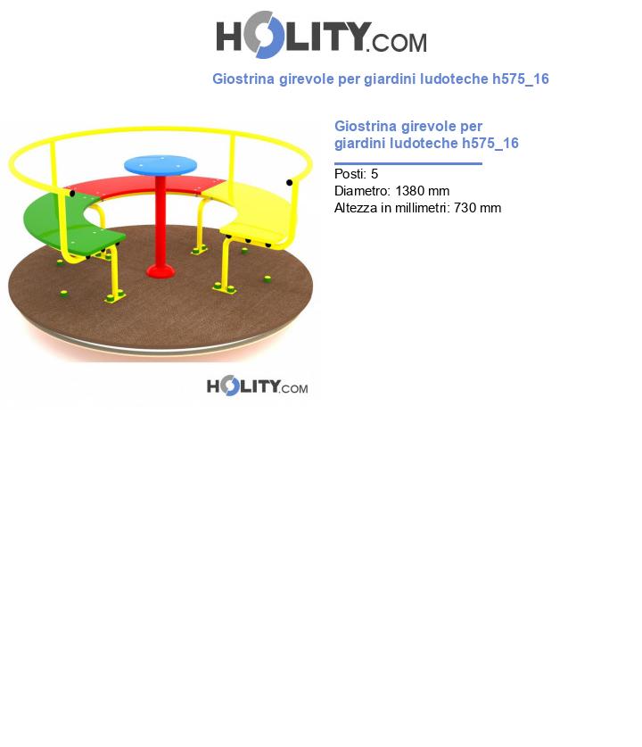 Giostrina girevole per giardini ludoteche h575_16