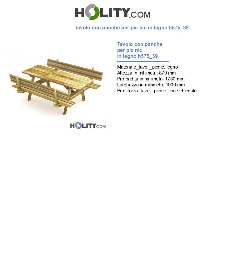 Tavolo con panche per pic nic in legno h575_39