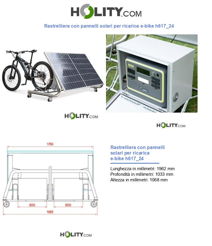 Rastrelliera con pannelli solari per ricarica e-bike h617_24