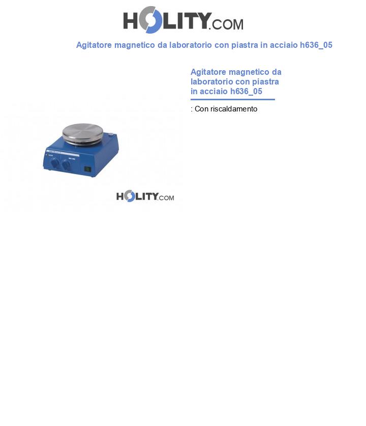Agitatore magnetico da laboratorio con piastra in acciaio h636_05