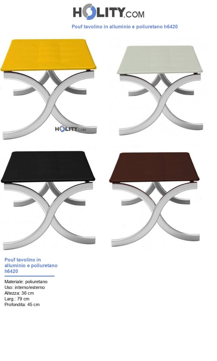 Pouf tavolino in alluminio e poliuretano h6420