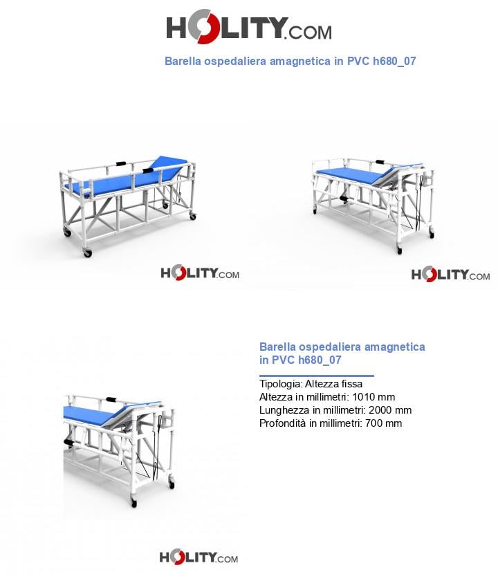 Barella ospedaliera amagnetica in PVC h680_07