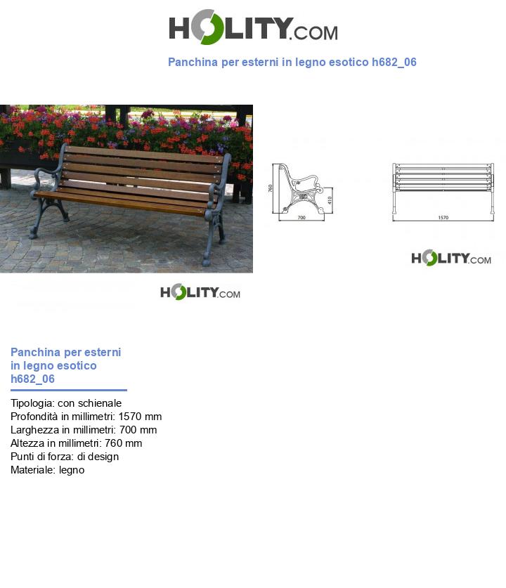 Panchina per esterni in legno esotico h682_06