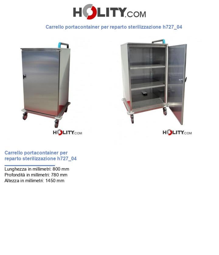 Carrello portacontainer per reparto sterilizzazione h727_04