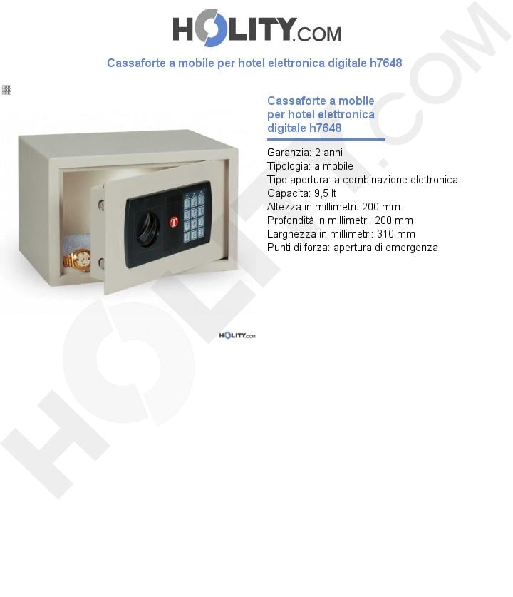 Cassaforte a mobile per hotel elettronica digitale h7648