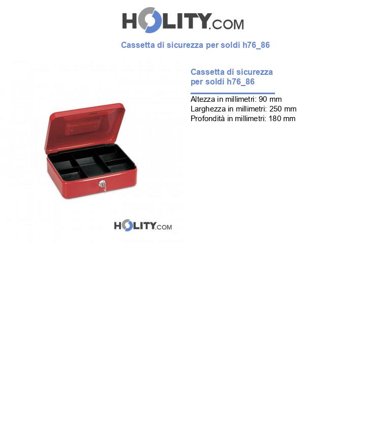 Cassetta di sicurezza per soldi h76_86