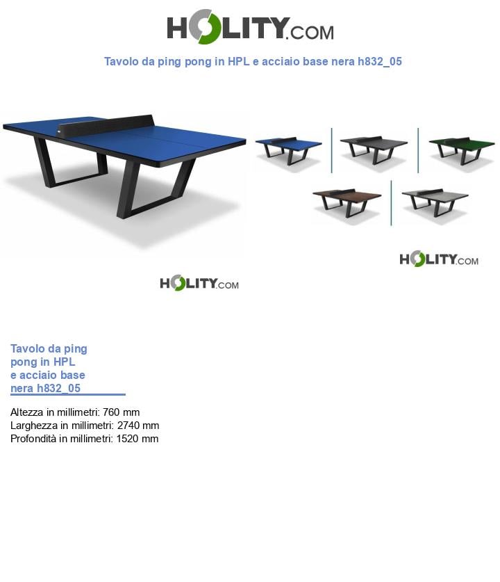 Tavolo da ping pong in HPL e acciaio base nera h832_05