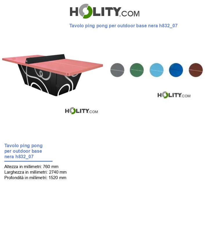 Tavolo ping pong per outdoor base nera h832_07
