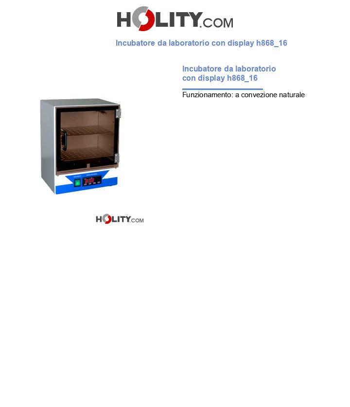 Incubatore da laboratorio con display h868_16